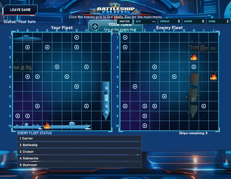 Battleship Duos gameplay